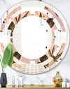 Golden Foliage III - Modern Round or Oval Wall Mirror - Space