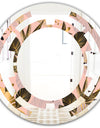 Golden Foliage III - Modern Round or Oval Wall Mirror - Space