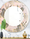 Golden Foliage III - Modern Round or Oval Wall Mirror - Wave