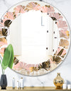 Golden Foliage III - Modern Round or Oval Wall Mirror - Leaves