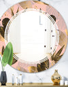Golden Foliage III - Modern Round or Oval Wall Mirror - Triple C