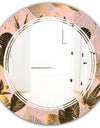 Golden Foliage III - Modern Round or Oval Wall Mirror - Triple C