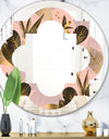 Golden Foliage III - Modern Round or Oval Wall Mirror - Quatrefoil