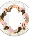 Golden Foliage III - Modern Round or Oval Wall Mirror - Quatrefoil