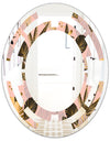 Golden Foliage III - Modern Round or Oval Wall Mirror - Space