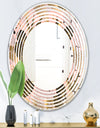 Golden Foliage III - Modern Round or Oval Wall Mirror - Wave