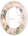 Golden Foliage III - Modern Round or Oval Wall Mirror - Wave