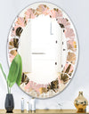 Golden Foliage III - Modern Round or Oval Wall Mirror - Leaves