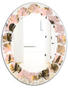 Golden Foliage III - Modern Round or Oval Wall Mirror - Leaves