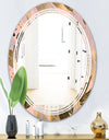 Golden Foliage III - Modern Round or Oval Wall Mirror - Triple C