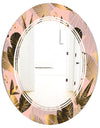 Golden Foliage III - Modern Round or Oval Wall Mirror - Triple C