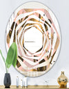Golden Foliage III - Modern Round or Oval Wall Mirror - Whirl