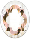 Golden Foliage III - Modern Round or Oval Wall Mirror - Quatrefoil