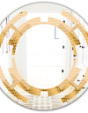 Golden Triangular Wavess I - Modern Round or Oval Wall Mirror - Space