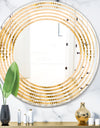 Golden Triangular Wavess I - Modern Round or Oval Wall Mirror - Wave