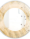 Golden Triangular Wavess I - Modern Round or Oval Wall Mirror - Wave