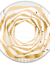 Golden Triangular Wavess I - Modern Round or Oval Wall Mirror - Whirl