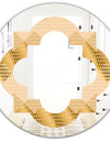 Golden Triangular Wavess I - Modern Round or Oval Wall Mirror - Quatrefoil