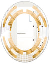 Golden Triangular Wavess I - Modern Round or Oval Wall Mirror - Space