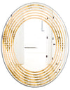 Golden Triangular Wavess I - Modern Round or Oval Wall Mirror - Wave