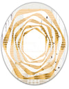 Golden Triangular Wavess I - Modern Round or Oval Wall Mirror - Whirl