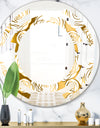 Golden Floral III - Modern Round or Oval Wall Mirror - Space