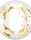 Golden Floral III - Modern Round or Oval Wall Mirror - Space