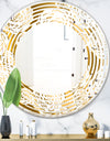 Golden Floral III - Modern Round or Oval Wall Mirror - Wave
