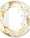 Golden Floral III - Modern Round or Oval Wall Mirror - Wave