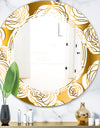 Golden Floral III - Modern Round or Oval Wall Mirror - Triple C