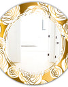 Golden Floral III - Modern Round or Oval Wall Mirror - Triple C