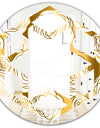 Golden Floral III - Modern Round or Oval Wall Mirror - Hexagon Star