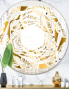 Golden Floral III - Modern Round or Oval Wall Mirror - Whirl
