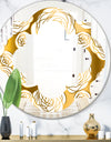 Golden Floral III - Modern Round or Oval Wall Mirror - Quatrefoil