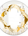Golden Floral III - Modern Round or Oval Wall Mirror - Quatrefoil