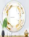 Golden Floral III - Modern Round or Oval Wall Mirror - Space