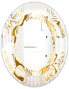Golden Floral III - Modern Round or Oval Wall Mirror - Space