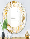 Golden Floral III - Modern Round or Oval Wall Mirror - Wave