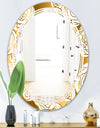 Golden Floral III - Modern Round or Oval Wall Mirror - Triple C