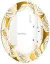 Golden Floral III - Modern Round or Oval Wall Mirror - Triple C