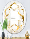 Golden Floral III - Modern Round or Oval Wall Mirror - Hexagon Star