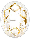 Golden Floral III - Modern Round or Oval Wall Mirror - Hexagon Star