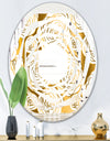 Golden Floral III - Modern Round or Oval Wall Mirror - Whirl