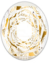 Golden Floral III - Modern Round or Oval Wall Mirror - Whirl