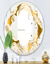 Golden Floral III - Modern Round or Oval Wall Mirror - Quatrefoil