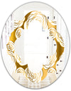 Golden Floral III - Modern Round or Oval Wall Mirror - Quatrefoil