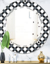 Monochrome Geometric Pattern XIV - Modern Round or Oval Wall Mirror - Triple C