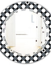 Monochrome Geometric Pattern XIV - Modern Round or Oval Wall Mirror - Triple C
