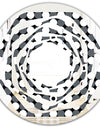 Monochrome Geometric Pattern XIV - Modern Round or Oval Wall Mirror - Whirl
