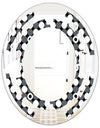Monochrome Geometric Pattern XIV - Modern Round or Oval Wall Mirror - Space